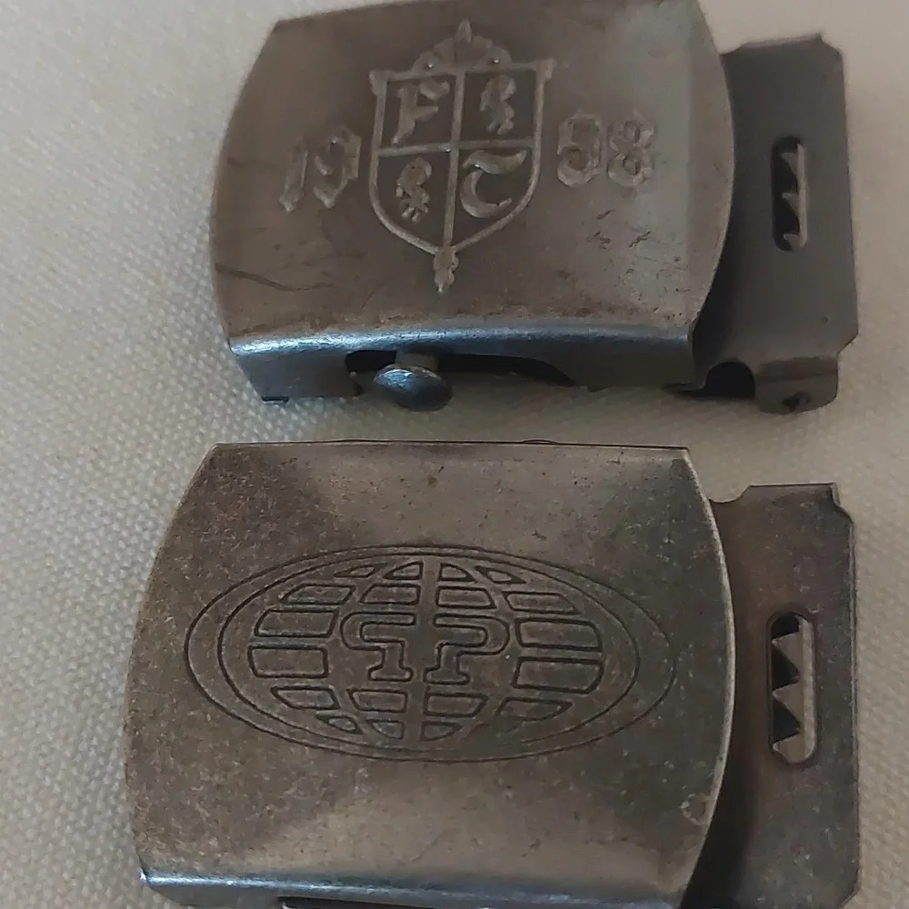 Lot of Two Military Style Ratchet Belt Buckles, Vintage